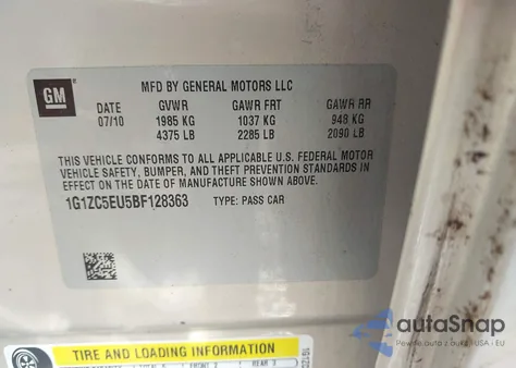 2011 Chevrolet Malibu 1Lt из США, поврежденный, VIN 1G1ZC5EU5BF128363